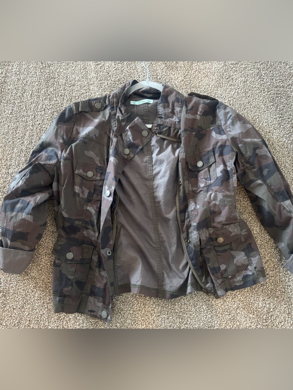 Maurices Women's Camo Utility Jacket - Olive/Brown/Gray